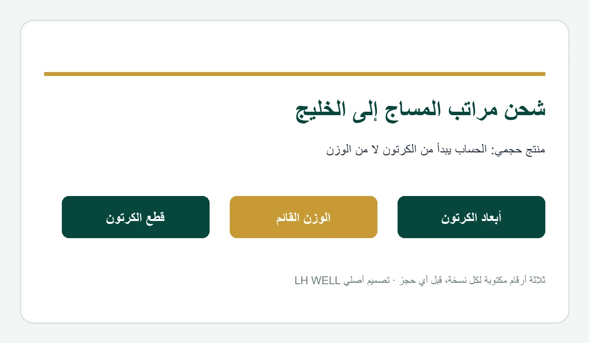 غلاف دليل: شحن مراتب المساج إلى الخليج: الكرتون والتحميل وإعادة التصدير عبر دبي